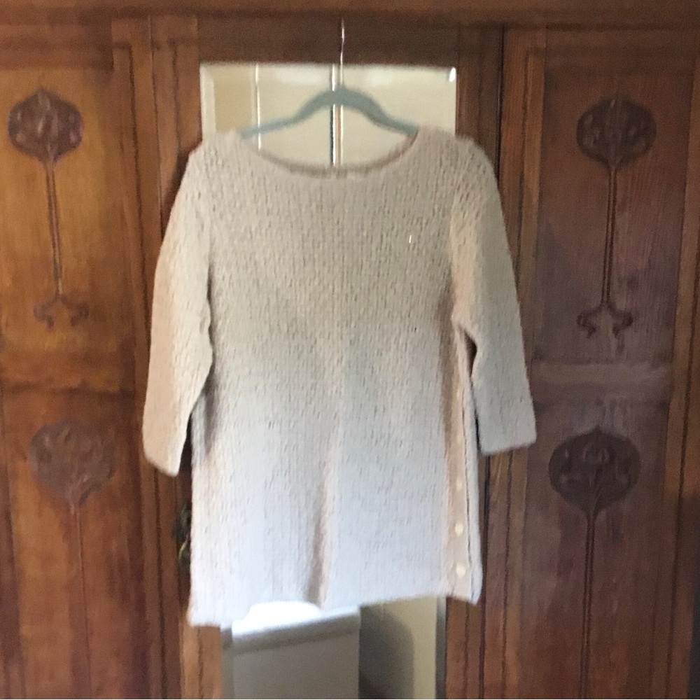 NWT J. Jill Beige Off-the-Shoulder Sweater